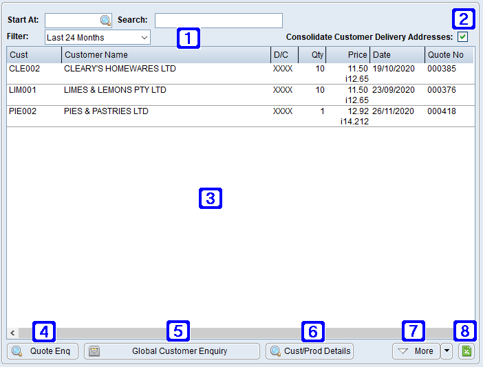 Last Price Quoted Tab Screen Last Price Quoted Tab Screen