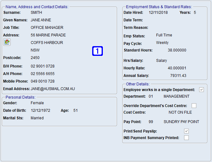 General Information Tab Screen General Information Tab Screen