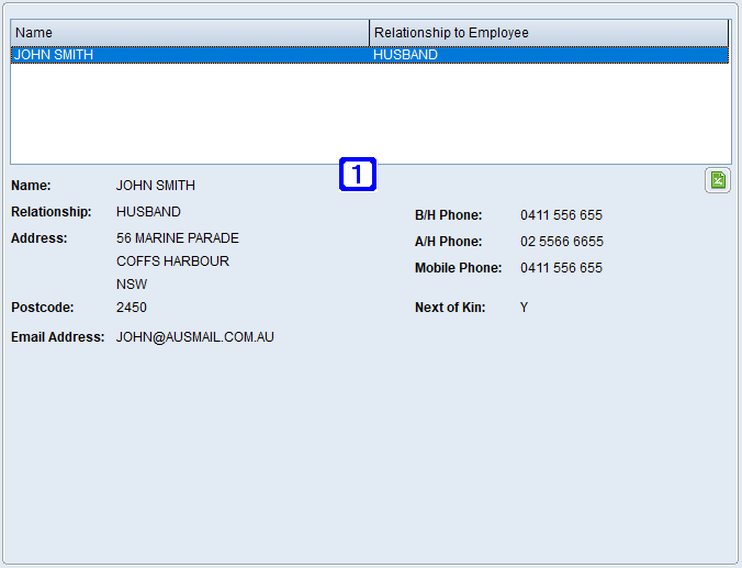 Emergency Contacts Tab Screen Emergency Contacts Tab Screen
