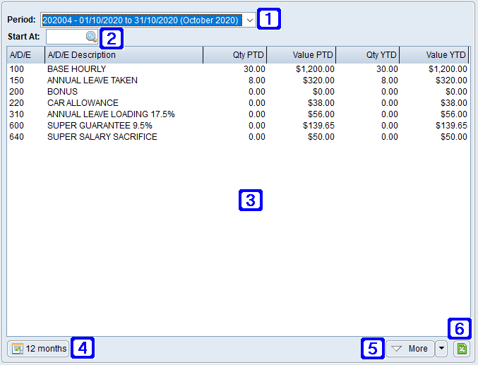 A/D/E History Tab Screen A/D/E History Tab Screen