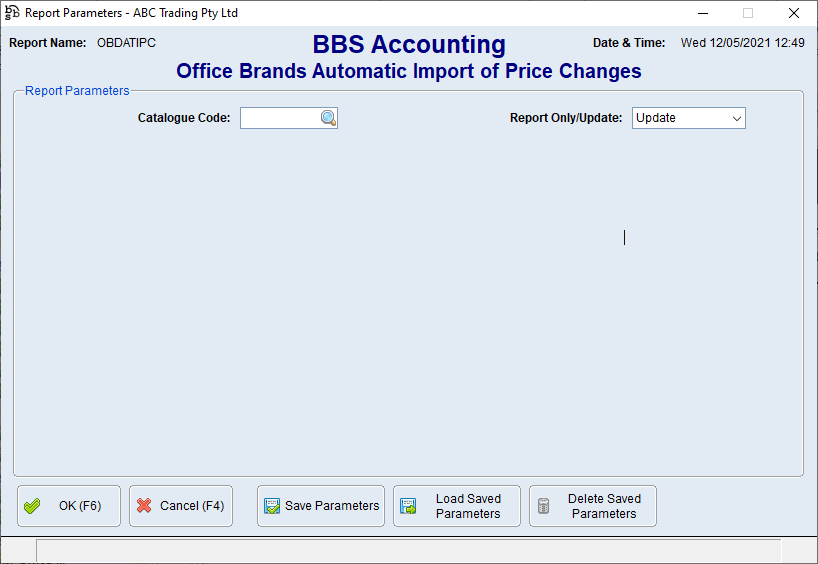 Office Brands Automatic Import of Price Changes Screen Office Brands Automatic Import of Price Changes Screen