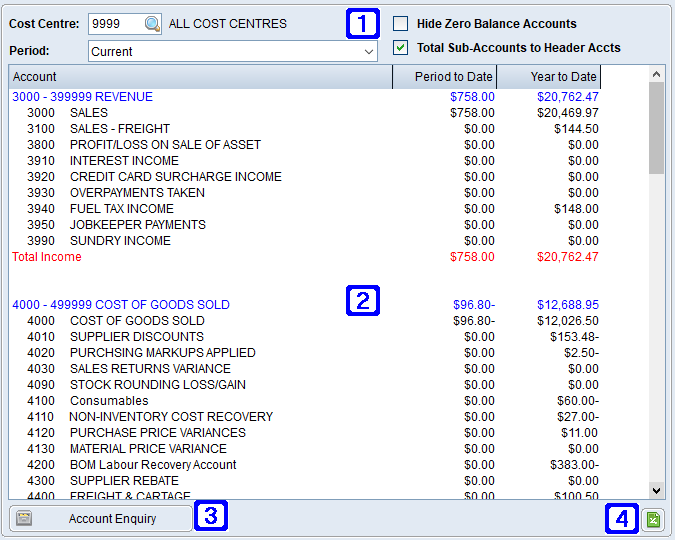 Profit & Loss Tab Screen Profit & Loss Tab Screen