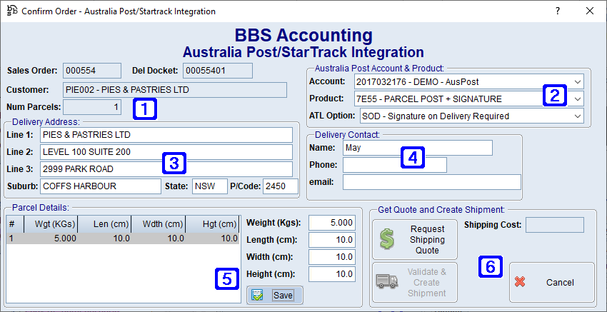 Australia Post/ Startrack Integration Screen Australia Post/ Startrack Integration Screen