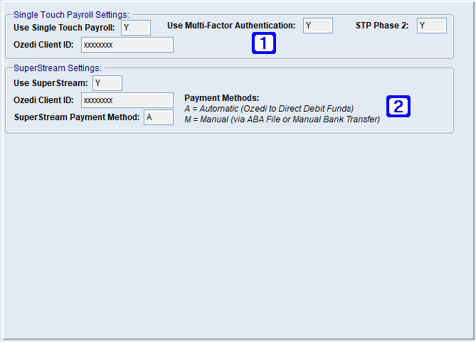 System Parameter Maintenance - Single Touch Payroll/SuperStream Settings Screen System Parameter Maintenance - Single Touch Payroll/SuperStream Settings Screen