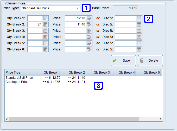 Volume Pricing Tab Screen Volume Pricing Tab Screen