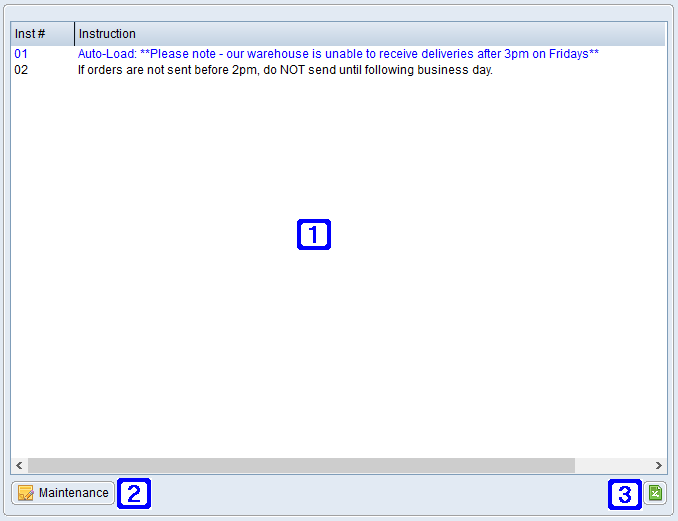 Standard Messages Tab Screen Standard Messages Tab Screen