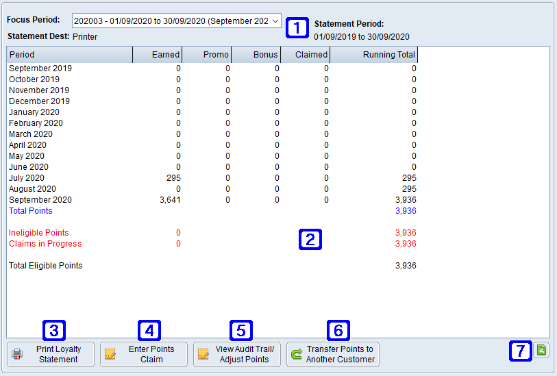 Loyalty Points (13 Rolling Points) Tab Screen Loyalty Points (13 Rolling Points) Tab Screen