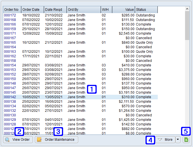 Purchase Order History Tab Screen Purchase Order History Tab Screen