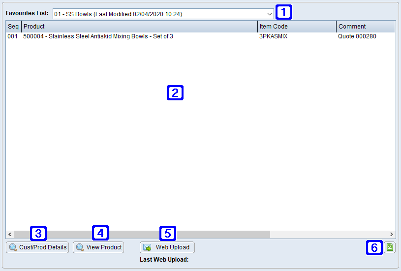 Favourite Products Tab Screen Favourite Products Tab Screen