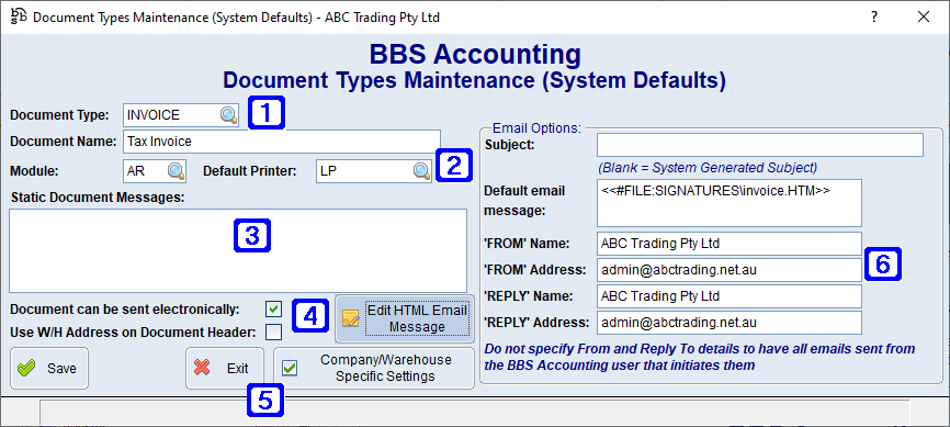 DocumentTypes Maintenance Screen DocumentTypes Maintenance Screen