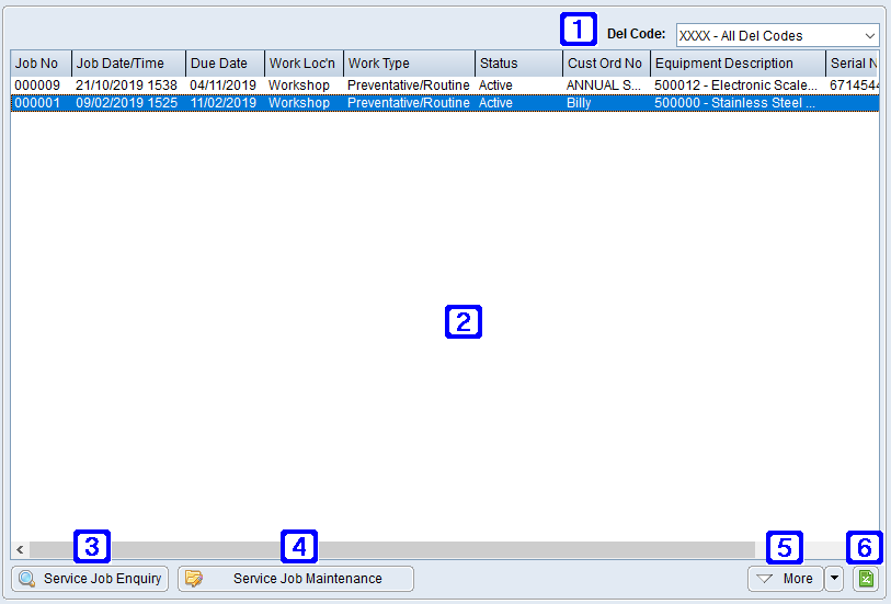 Service Jobs Tab Screen Service Jobs Tab Screen