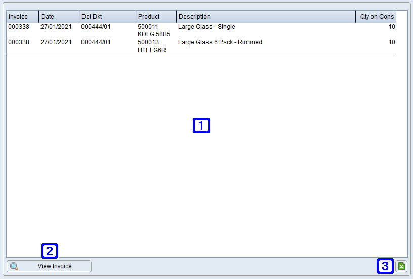 Consignment Stock Tab Screen Consignment Stock Tab Screen