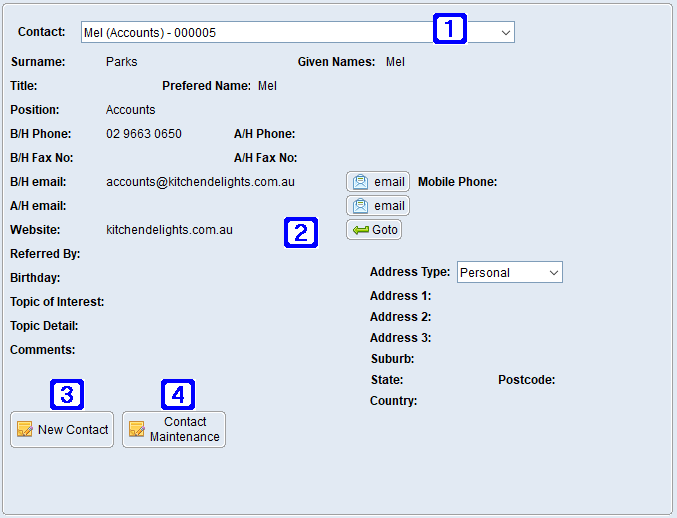 Contacts Tab Screen Contacts Tab Screen