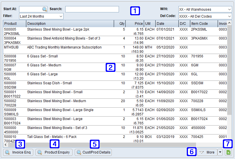 Last Price Paid Tab Screen Last Price Paid Tab Screen